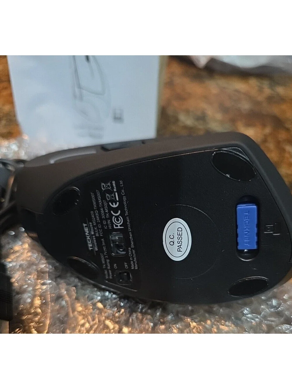 TECKNET TK-MS007 Ergonomic Wireless Cordless Mouse - Black